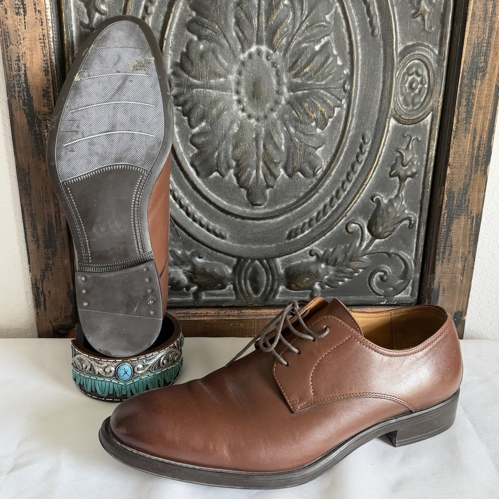 Broletto Brown Italian Lace Up Oxford Leather Shoes Professional Office Mens 9.5